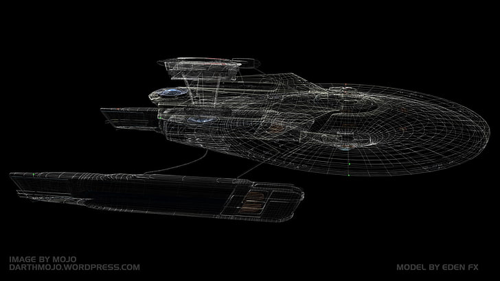 gray spaceship illustration, movies, Star Trek, black background, HD wallpaper
