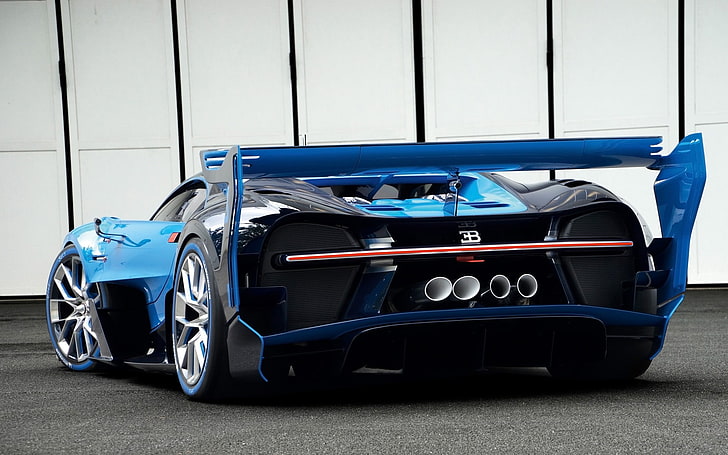 untitled, Bugatti, Bugatti Vision Gran Turismo, car, rear view, HD wallpaper