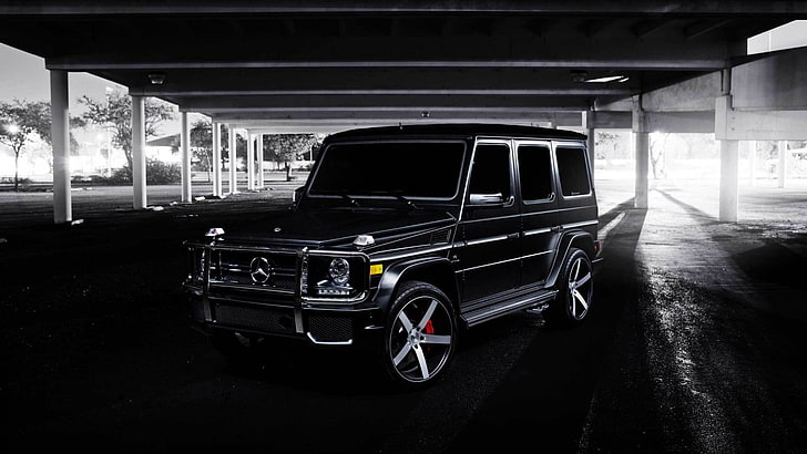 black Mercedes-Benz SUV, gelandewagen, car, transportation, mode of transportation, HD wallpaper
