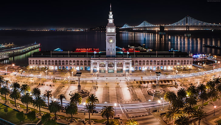 tourism, travel, Ferry Building, USA, California, San Francisco, HD wallpaper