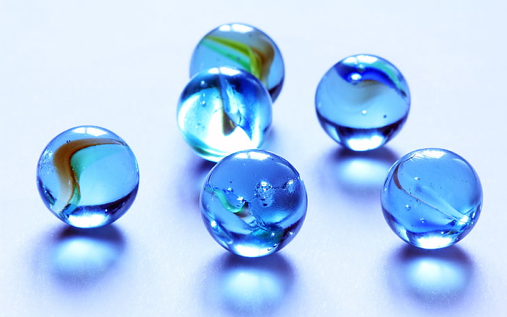 Hd Wallpaper Blue Crystal Glass Marbles Closeup Close Up Sphere Studio Shot Wallpaper Flare