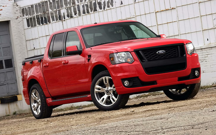2008 Ford Explorer, red ford crew cab pickup truck, cars, 1920x1200, HD wallpaper
