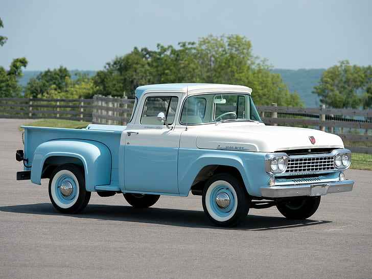 1958, 8 3, cab, custom, f 100, f100, flareside, ford, pickup, HD wallpaper