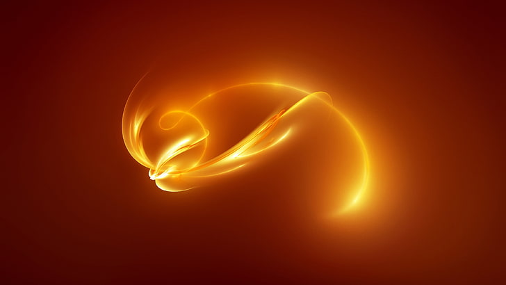 red and orange fire logo, abstract, burning, nature, glowing, HD wallpaper