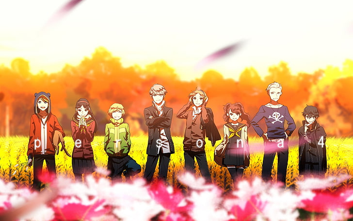 Anime character wallpaper, Persona 4, group of people, adult