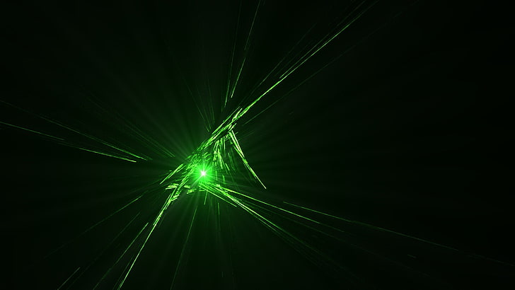 green and black light, abstract, CGI, beam, illuminated, night, HD wallpaper