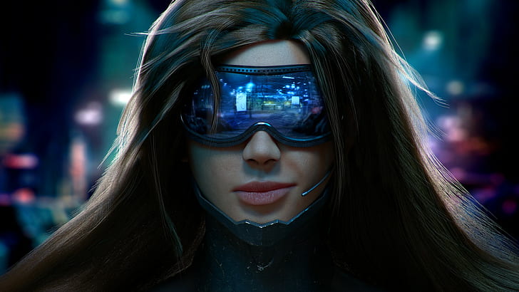 Cyberpunk, Futuristic, Woman, Cool, HD wallpaper
