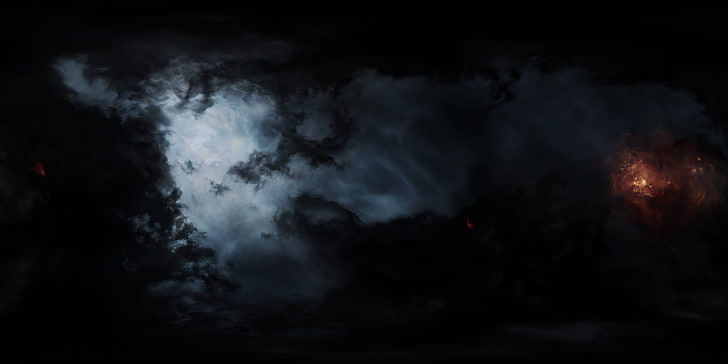 EVE Online, space, video games, night, sky, dark, smoke - physical structure, HD wallpaper