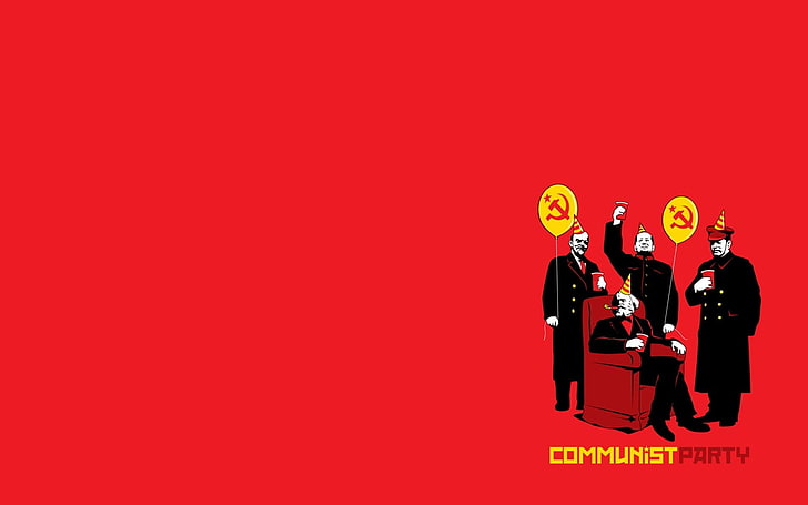 Communist Party poster, communism, simple background, politics, HD wallpaper