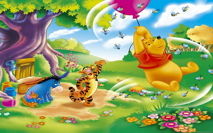 Winnie The Pooh Looking For Honey Cartoon Image Wallpaper Hd 1920×1200, HD wallpaper