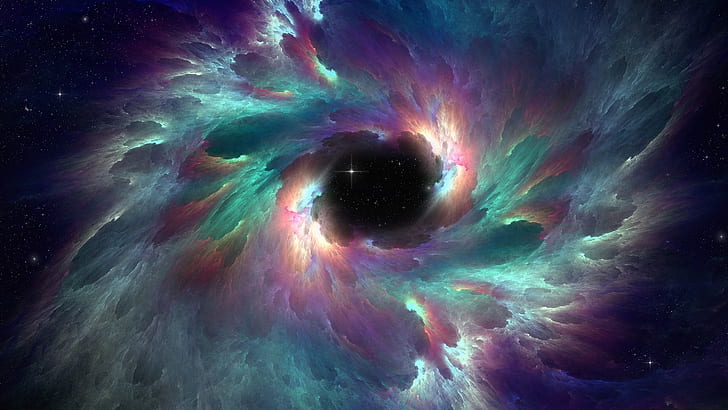 black hole, nebula, universe, vortex, blackhole, space, fractal art, HD wallpaper
