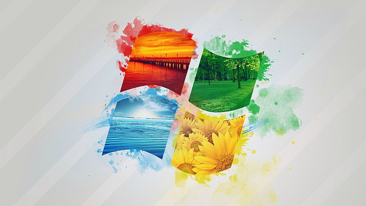 Microsoft Windows logo, operating system, backgrounds, illustration, HD wallpaper