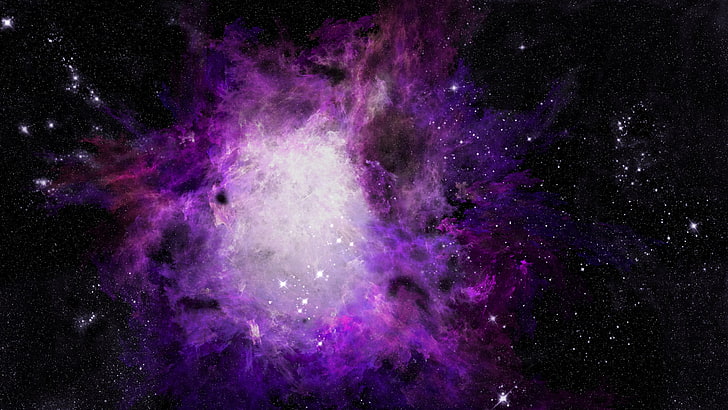 purple, black, and white outer space wallpaper, nebula, universe, HD wallpaper