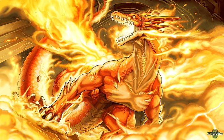HD wallpaper: red dragon animated illustration, Fantasy, fire - Natural  Phenomenon | Wallpaper Flare