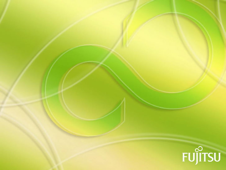 Fujitsu Siemens, Fujitsu logo, Computers, green, green color, HD wallpaper