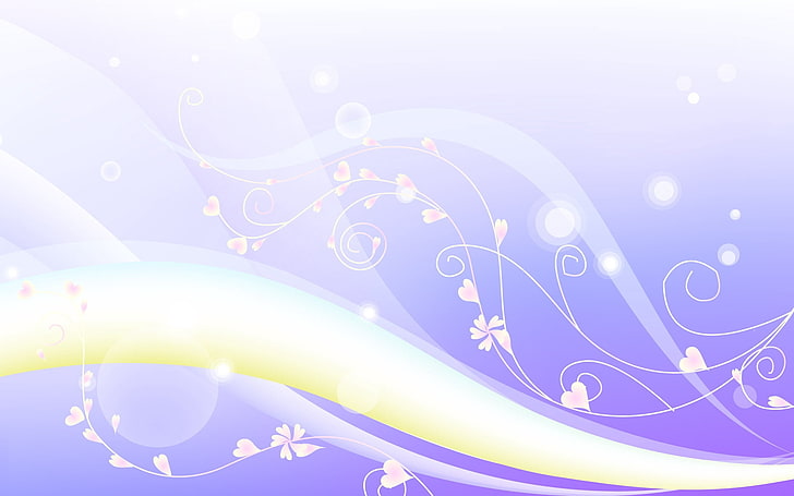 purple, white, and yellow abstract painting, patterns, light, HD wallpaper