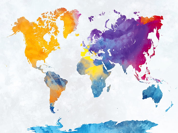 world map 4k  download hd, art and craft, backgrounds, paint