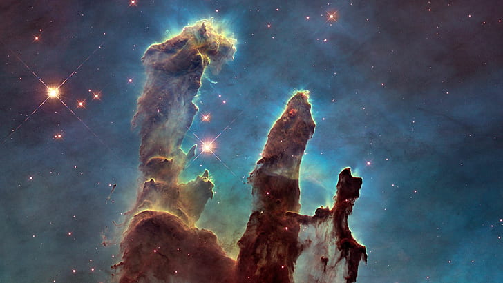 Pillars of Creation, nebula, digital art, space, space art