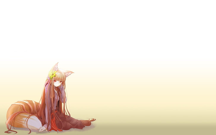 Spice and Wolf Holo digital wallpaper, soft shading, anime girls