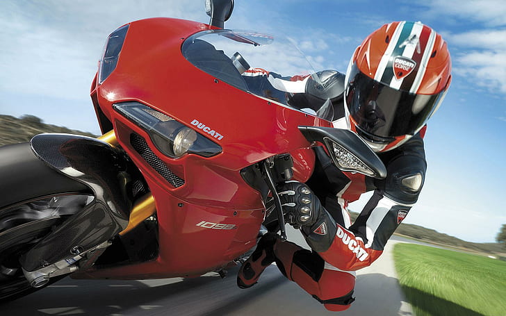 Ducati 1098, red ducati sports bike, motorcycles, 1920x1200, HD wallpaper