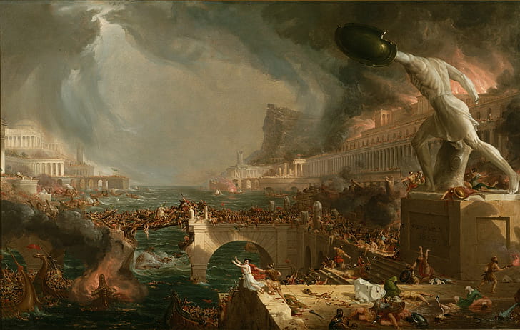 apocalyptic, battle, fantasy, painting, Roman, war