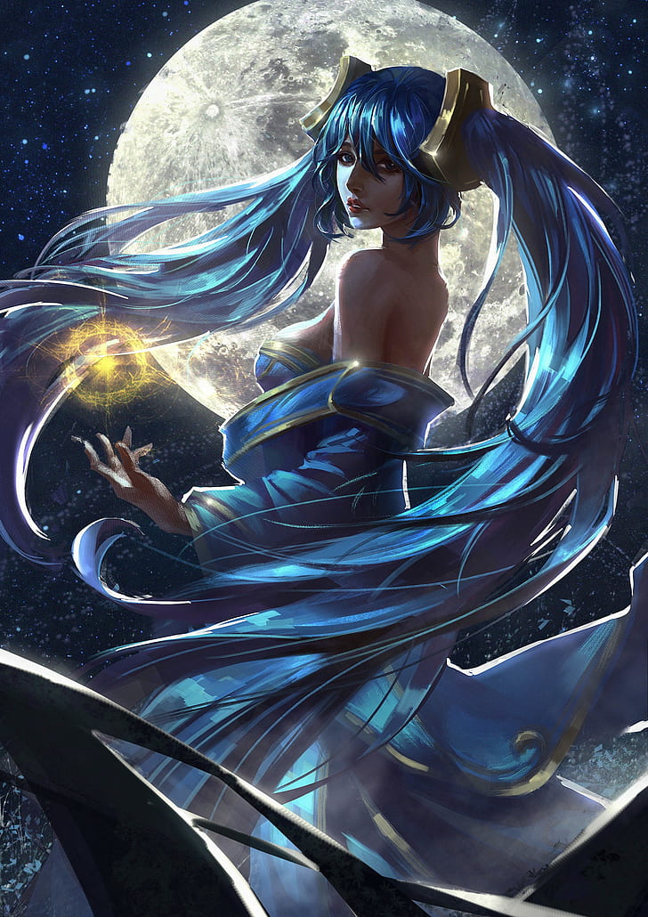 female anime character wallpaper, League of Legends, Sona (League of Legends)