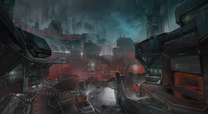 Halo 3 ODST Game, city at night digital wallpaper, Games, building exterior, HD wallpaper