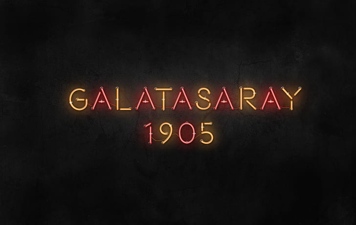 digital art, Galatasaray S.K., letter, neon, Neon text, Photoshop, HD wallpaper