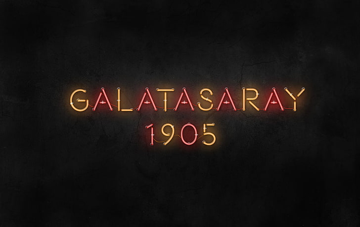 Galatasaray S.K., Turkey, neon, neon text, letter, digital art, HD wallpaper