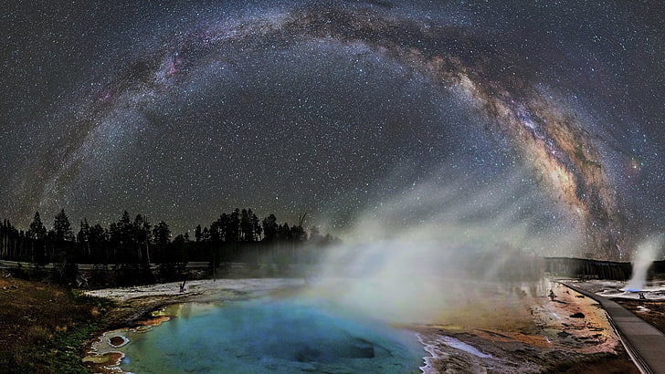 Milky Way digital wallpaper, NASA, stars, sky, planet, galaxy