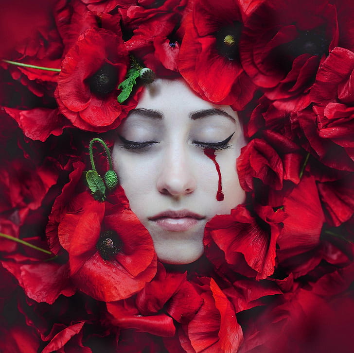 HD wallpaper: Bleeding Rose, flowers, photography, face, tears, blood |  Wallpaper Flare