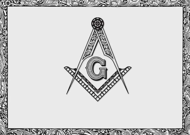 G letter illustration, Masons, geometry, Freemasonry, frame, cut out, HD wallpaper