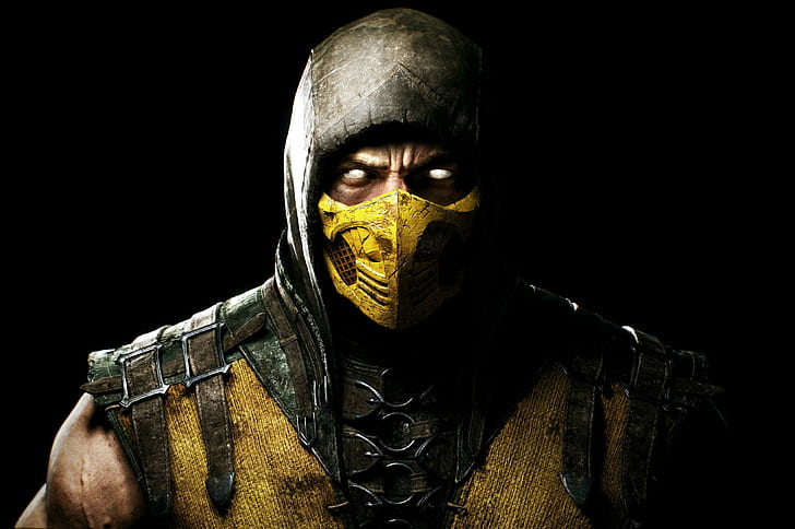Video Games, Face, Mortal Kombat X, Scorpion, Character, Mask