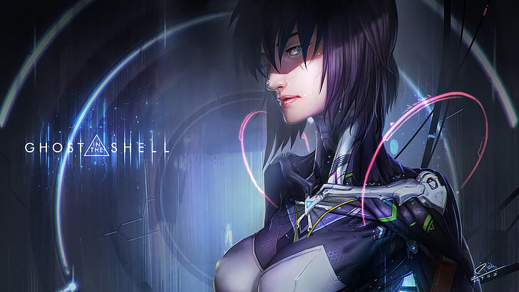 Ghost in the Shell, anime, fan art, cyberpunk, women, digital art