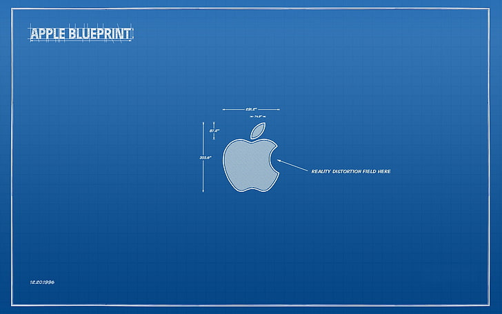Apple Blueprint, Apple Inc., technology, humor, minimalism, copy space, HD wallpaper
