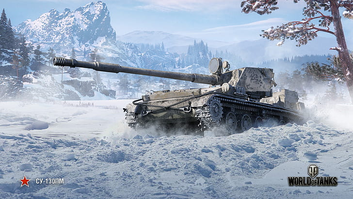 winter, WoT, World of Tanks, Wargaming, SU-130ПМ HD wallpaper
