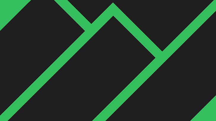 green, flat, black, minimalism, Line, figure, rectangles, Manjaro Linux, HD wallpaper