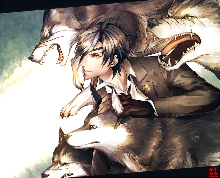 HD wallpaper: shokudaikiri mitsutada, touken ranbu, wolves, Anime, mammal |  Wallpaper Flare