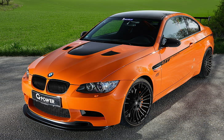 BMW M3, G-Power, orange cars, E92, HD wallpaper