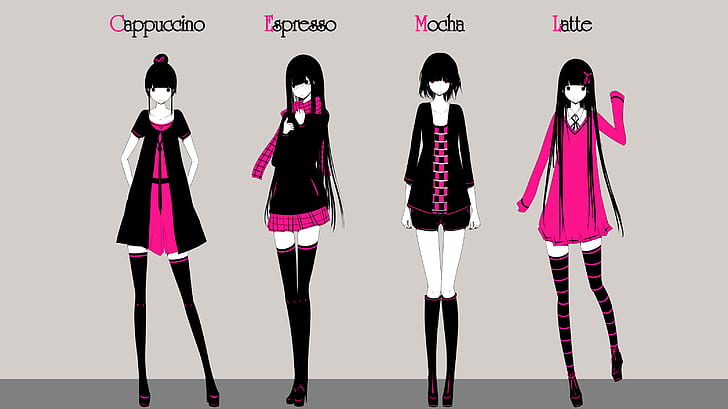 HD wallpaper: anime girls, original characters, simple background, dress |  Wallpaper Flare