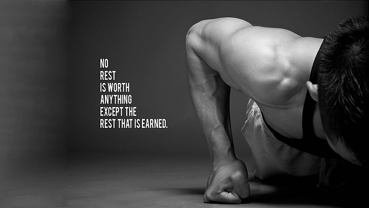 no rest is worth anything except the rest that is earned. text, HD wallpaper