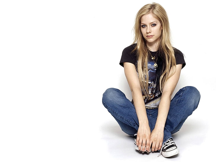 Avril Lavigne, singer, blonde, women, celebrity, one person, HD wallpaper