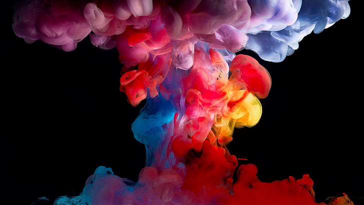 Colorful Smoke, red blue and yellow smoke, others, HD wallpaper