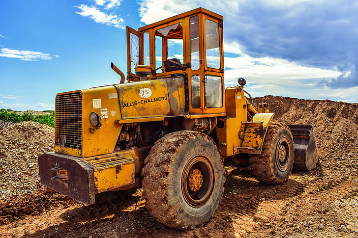 bulldozer, engine, equipment, excavator, heavy, heavy equipment, HD wallpaper
