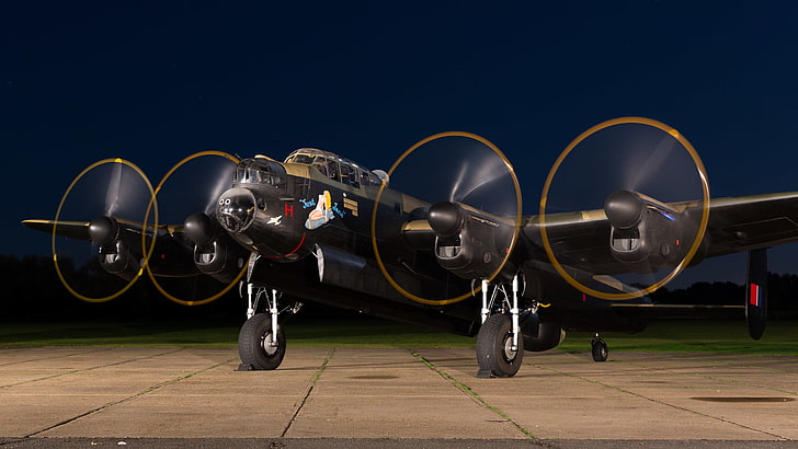 bomber, four-engine, heavy, Avro Lancaster, HD wallpaper