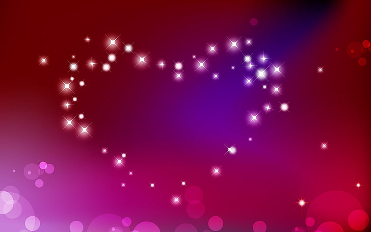 pink heart illustration, abstraction, glare, glitter, backgrounds, HD wallpaper