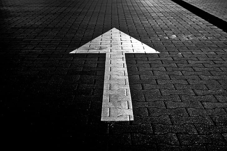 ahead, arrow, change, forward, road, sign, straight, direction
