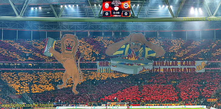 stadium interior, Galatasaray S.K., Turkey, soccer, representation, HD wallpaper