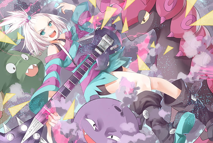 HD wallpaper: Pokémon, Pokemon: Black and White 2, Blue Eyes, Boots, Guitar  | Wallpaper Flare