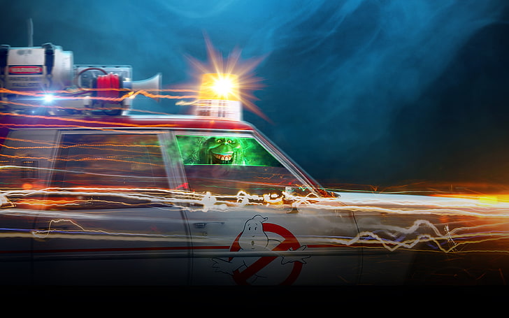 Ghostbusters Car, Ecto 1 vehicle digital wallpaper, Movies, Hollywood Movies